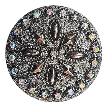 1 Piece Western Screw Back Concho Antique Silver Round Saddle Headstall